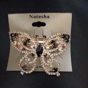 New Natasha Elegant Butterfly Hair Barrette Crysta